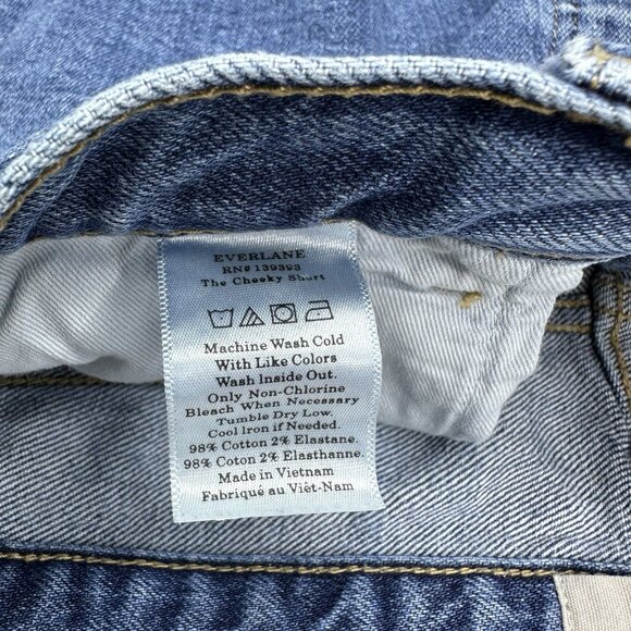 Everlane Women’s Blue‎ The Cheeky Jean Cut-Off Shorts W28-30/L2 - Picture 6 of 12